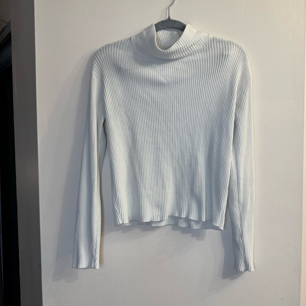 Espirit Vintage Women’s White Knit Turtleneck Sweater Untagged M/L